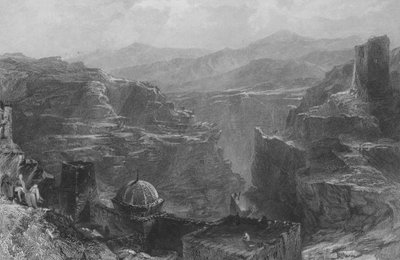Il monastero di Santa Saba, nel deserto di Ziph, vicino a Gerusalemme da Thomas Allom